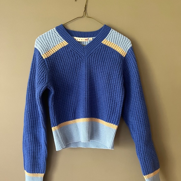 MARNI x Uniqlo Popcorn Knitted V Neck Long Sleeved Sweater - Picture 2 of 6